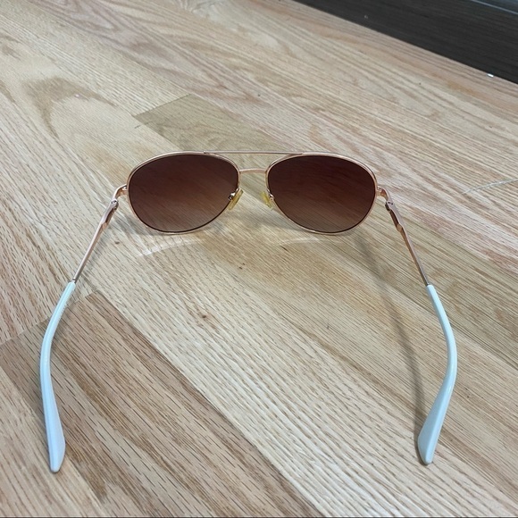 Laundry Shelli Segal Aviator Sunglasses Gold White - Picture 4 of 7